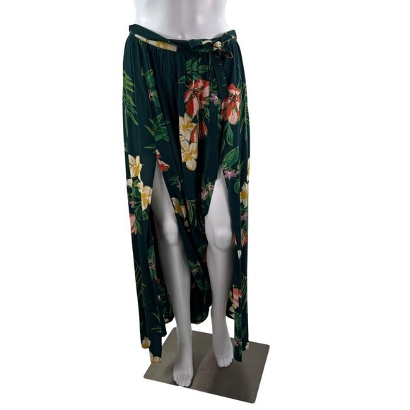 Anthropologie Patrons Of Peace Floral S Flowy Maxi Skirt Green Resort Bloomcore - Picture 1 of 16